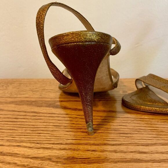 Manolo Blahnik Copper Gold 2000s y2k Strappy heels 36 Sandal Stiletto Carrie - Picture 8 of 16